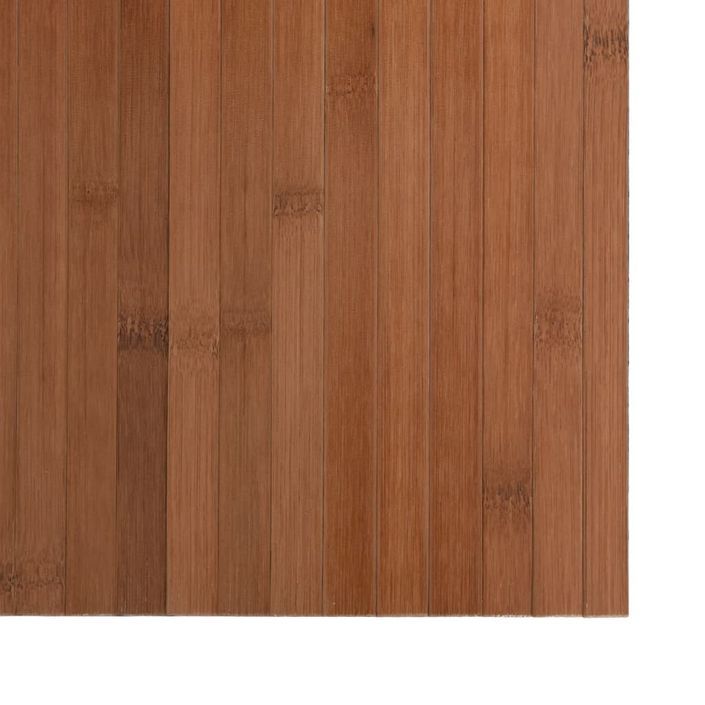 Tapis rectangulaire marron 100x100 cm bambou - Photo n°6