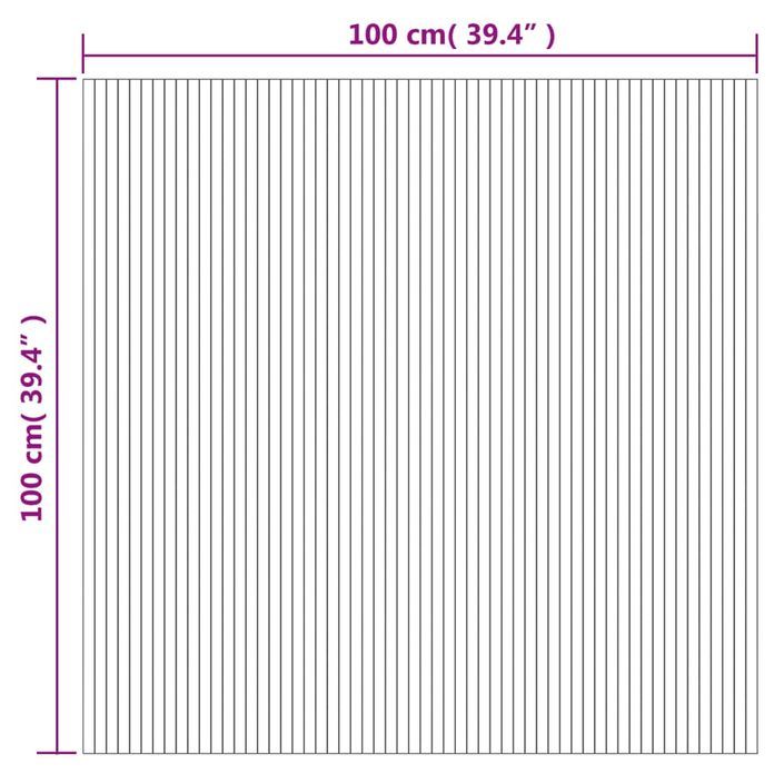 Tapis rectangulaire marron 100x100 cm bambou - Photo n°8