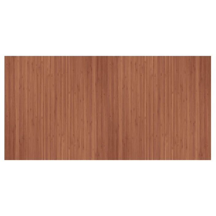 Tapis rectangulaire marron 100x200 cm bambou - Photo n°2