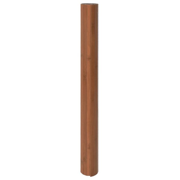 Tapis rectangulaire marron 100x200 cm bambou - Photo n°3