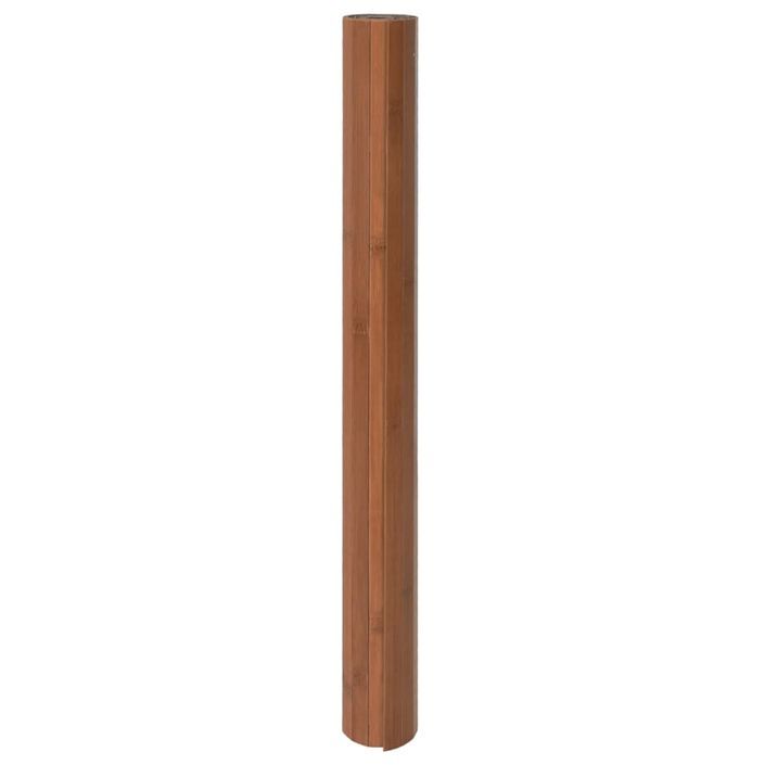 Tapis rectangulaire marron 100x300 cm bambou - Photo n°3