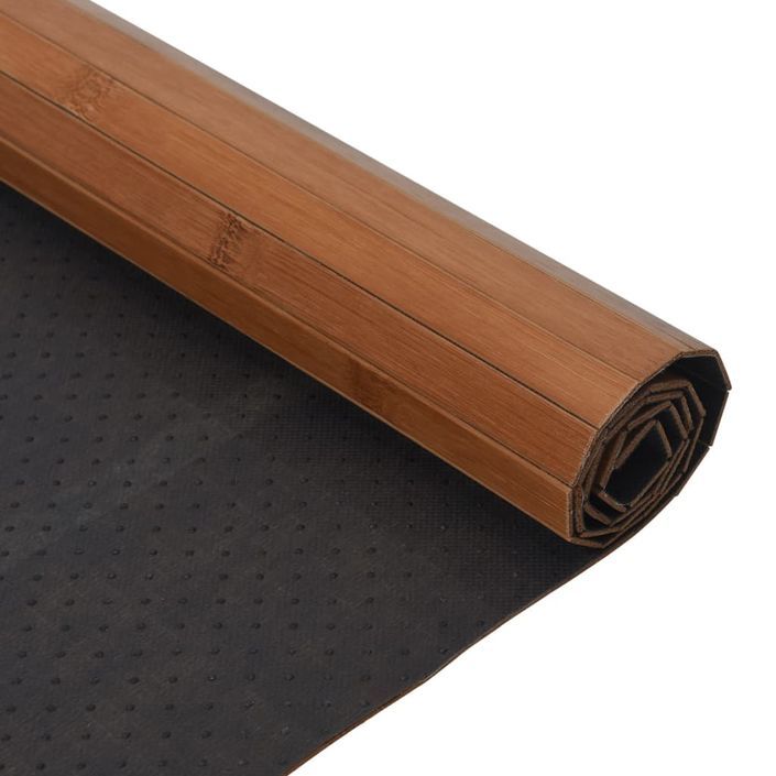 Tapis rectangulaire marron 100x300 cm bambou - Photo n°5