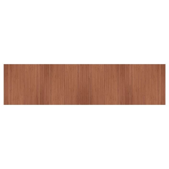 Tapis rectangulaire marron 100x400 cm bambou - Photo n°2