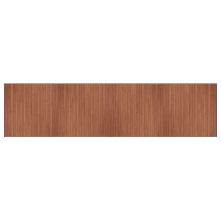 Tapis rectangulaire marron 100x400 cm bambou - Photo n°1