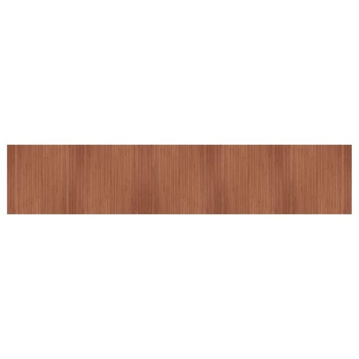 Tapis rectangulaire marron 100x500 cm bambou - Photo n°2