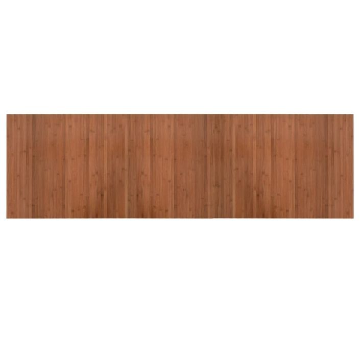 Tapis rectangulaire marron 60x200 cm bambou - Photo n°1