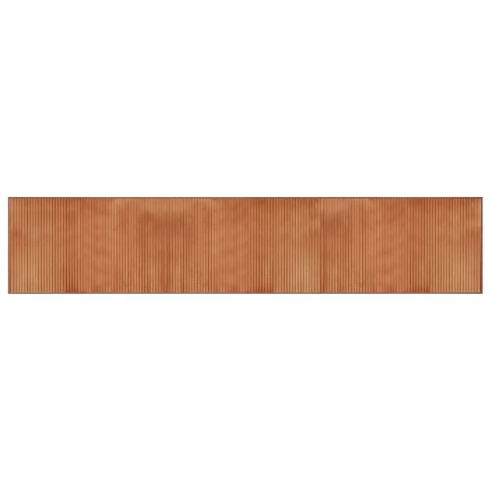 Tapis rectangulaire marron 60x300 cm bambou - Photo n°1