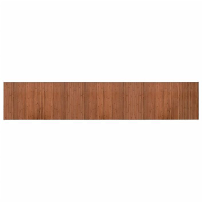 Tapis rectangulaire marron 60x300 cm bambou - Photo n°1