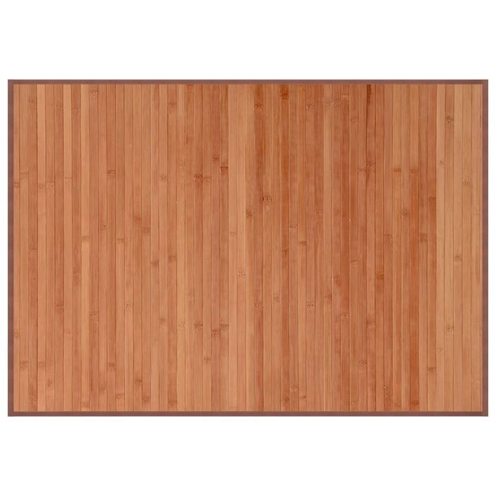 Tapis rectangulaire marron 70x100 cm bambou - Photo n°1