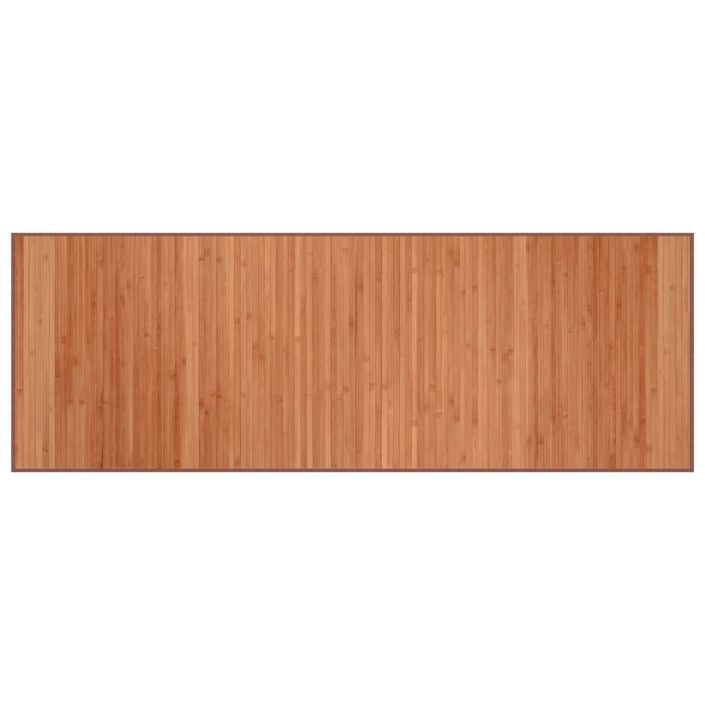 Tapis rectangulaire marron 70x200 cm bambou - Photo n°1