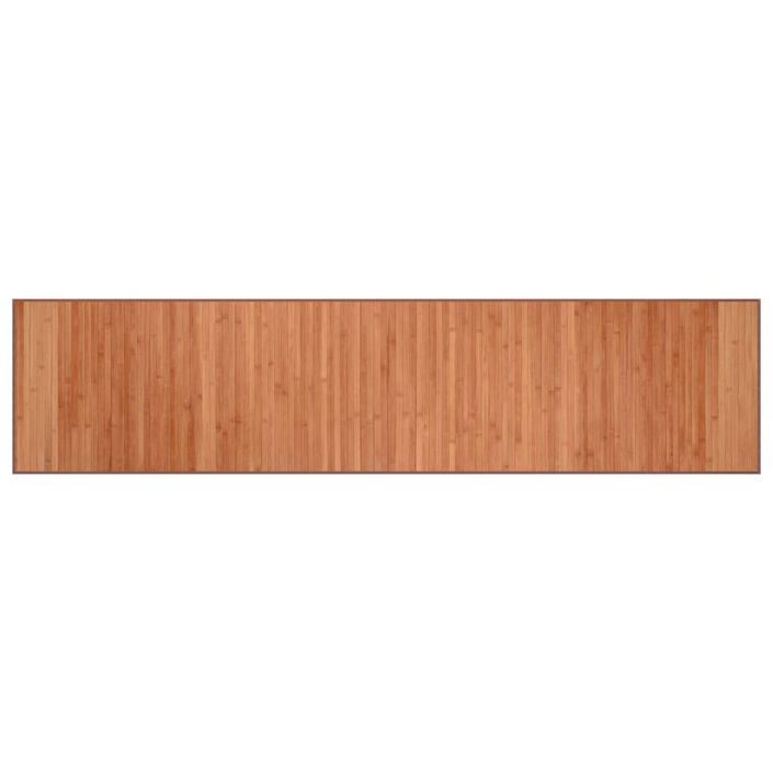 Tapis rectangulaire marron 70x300 cm bambou - Photo n°1