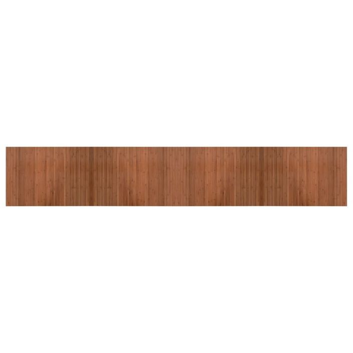 Tapis rectangulaire marron 70x400 cm bambou - Photo n°1