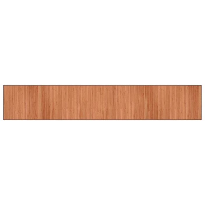 Tapis rectangulaire marron 70x400 cm bambou - Photo n°1