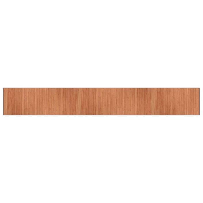 Tapis rectangulaire marron 70x500 cm bambou - Photo n°1