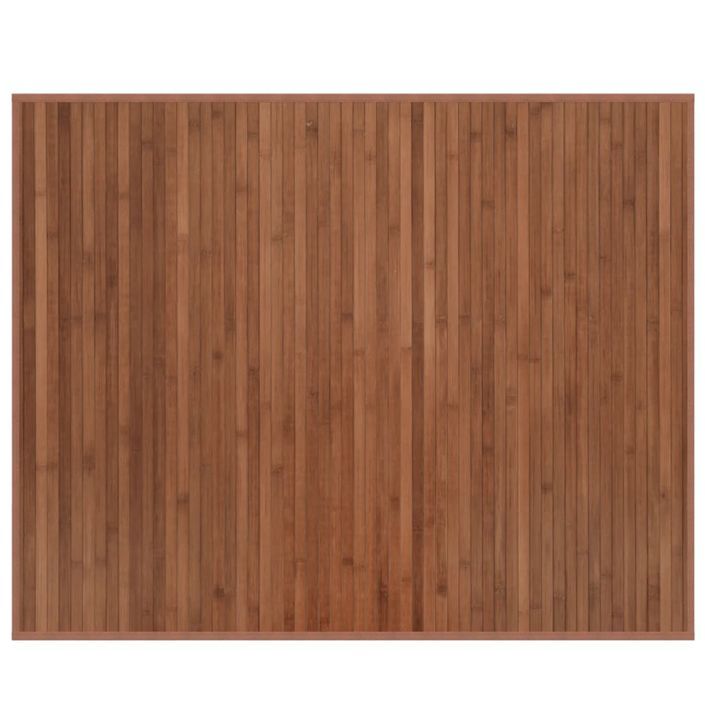 Tapis rectangulaire marron 80x100 cm bambou - Photo n°1