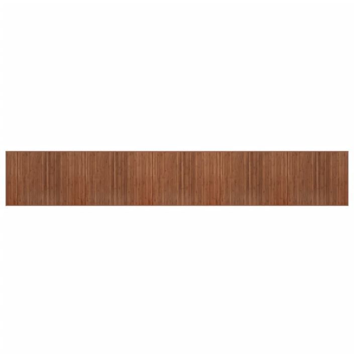 Tapis rectangulaire marron 80x1000 cm bambou - Photo n°1