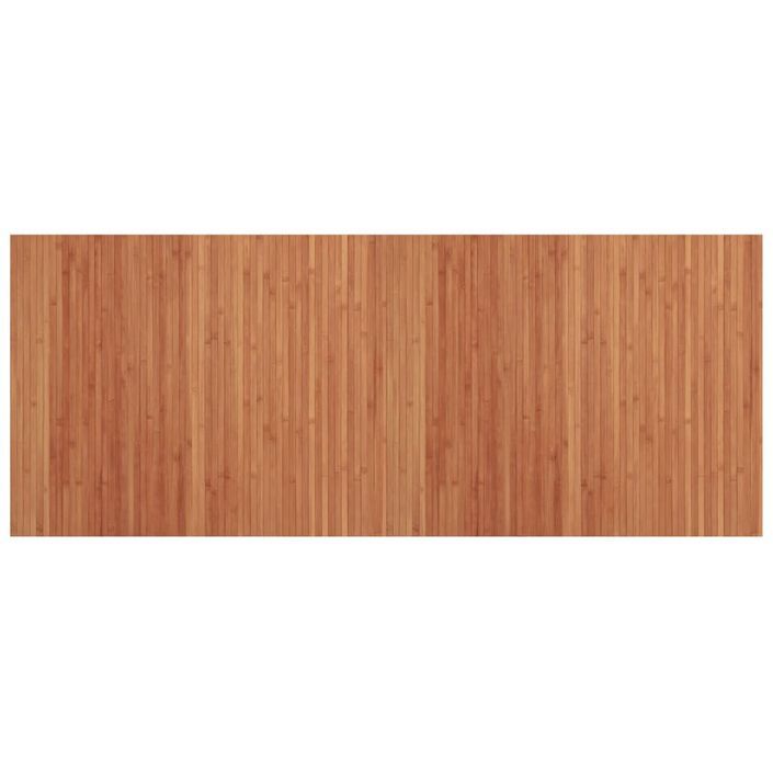 Tapis rectangulaire marron 80x200 cm bambou - Photo n°1