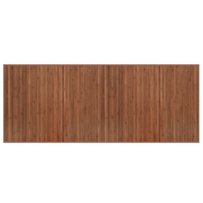 Tapis rectangulaire marron 80x200 cm bambou - Photo n°1