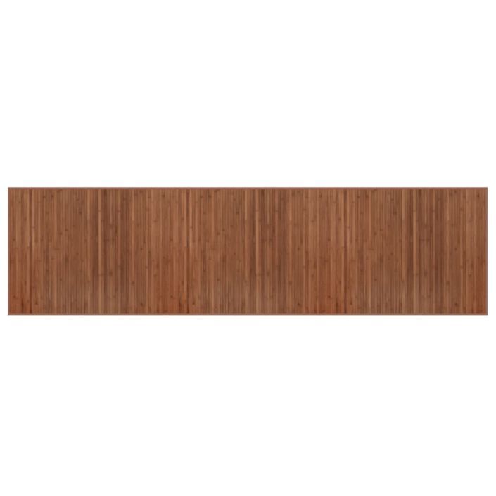 Tapis rectangulaire marron 80x300 cm bambou - Photo n°1