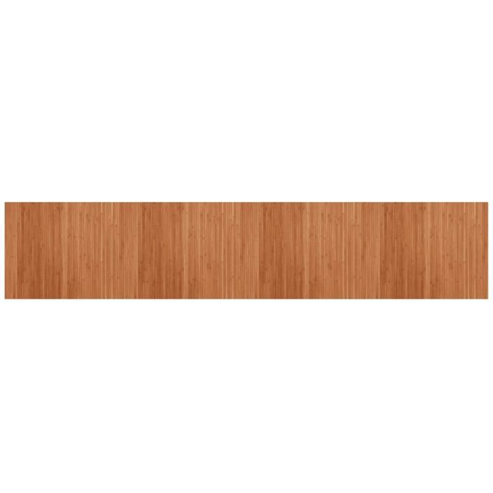 Tapis rectangulaire marron 80x400 cm bambou - Photo n°2
