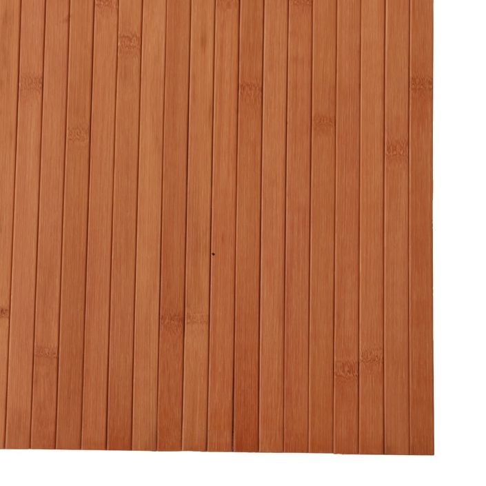 Tapis rectangulaire marron 80x400 cm bambou - Photo n°6