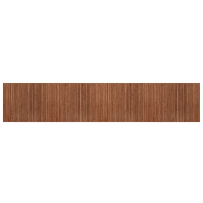 Tapis rectangulaire marron 80x400 cm bambou - Photo n°1