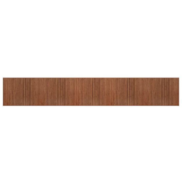 Tapis rectangulaire marron 80x500 cm bambou - Photo n°1