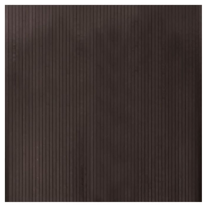 Tapis rectangulaire marron foncé 100x100 cm bambou - Photo n°1