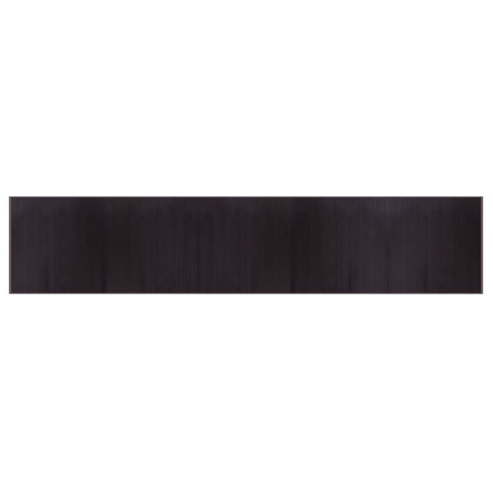 Tapis rectangulaire marron foncé 100x1000 cm bambou - Photo n°1