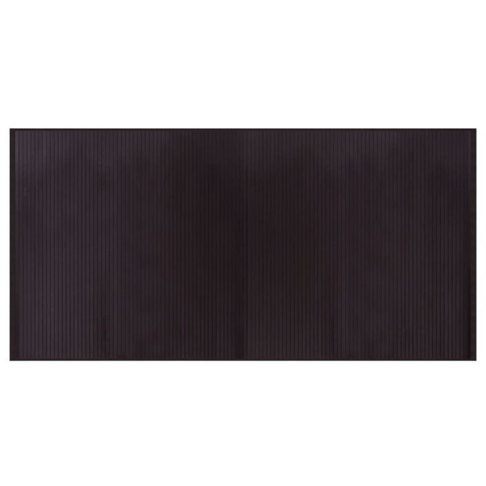 Tapis rectangulaire marron foncé 100x200 cm bambou - Photo n°1