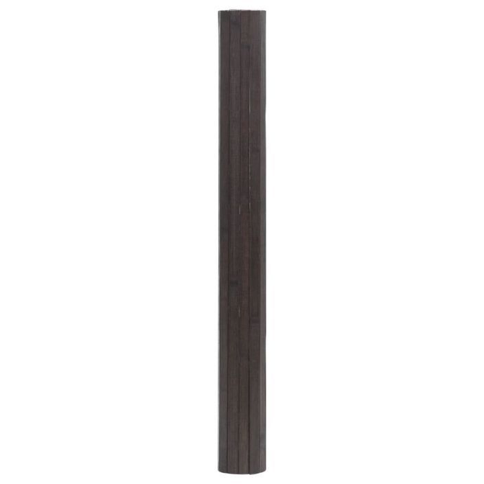 Tapis rectangulaire marron foncé 100x200 cm bambou - Photo n°3