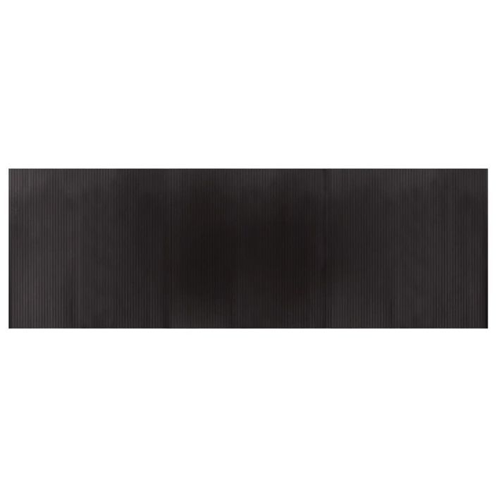 Tapis rectangulaire marron foncé 100x300 cm bambou - Photo n°1