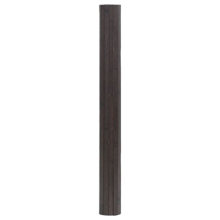 Tapis rectangulaire marron foncé 100x400 cm bambou - Photo n°3