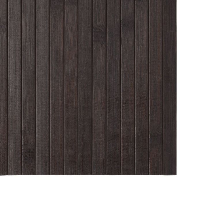 Tapis rectangulaire marron foncé 100x400 cm bambou - Photo n°6