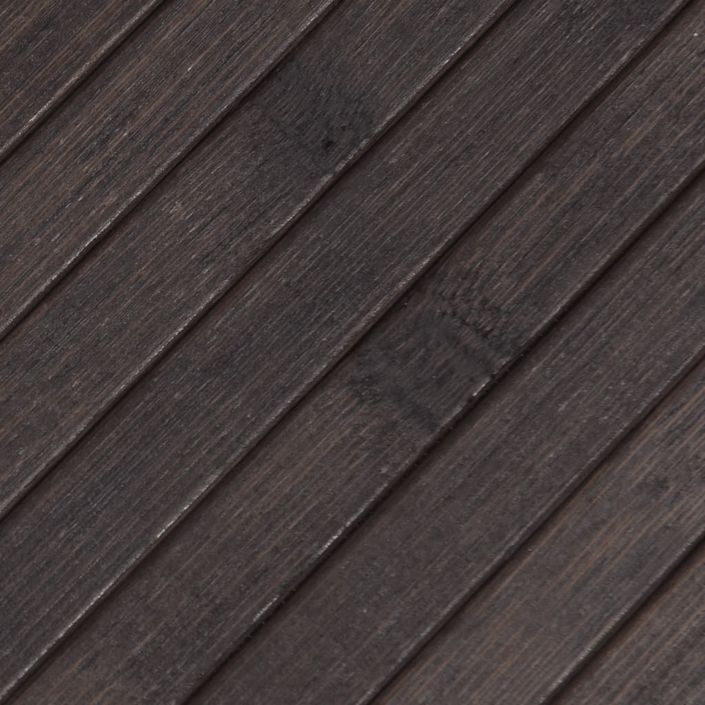 Tapis rectangulaire marron foncé 100x400 cm bambou - Photo n°7