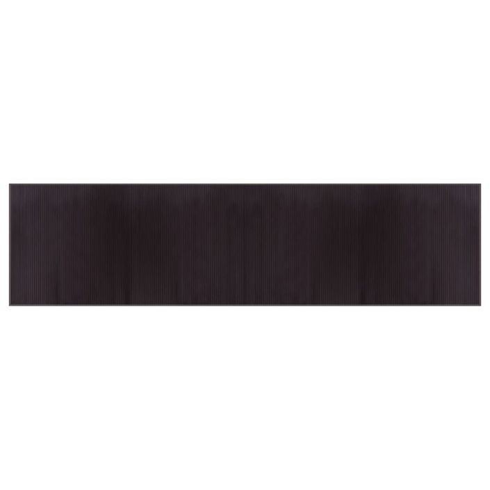 Tapis rectangulaire marron foncé 100x400 cm bambou - Photo n°1