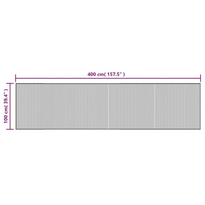 Tapis rectangulaire marron foncé 100x400 cm bambou - Photo n°8