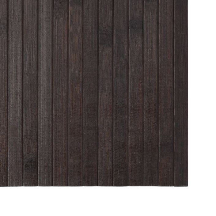 Tapis rectangulaire marron foncé 100x500 cm bambou - Photo n°6