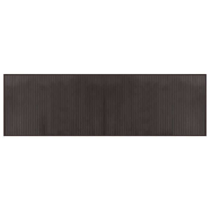 Tapis rectangulaire marron foncé 60x200 cm bambou - Photo n°1