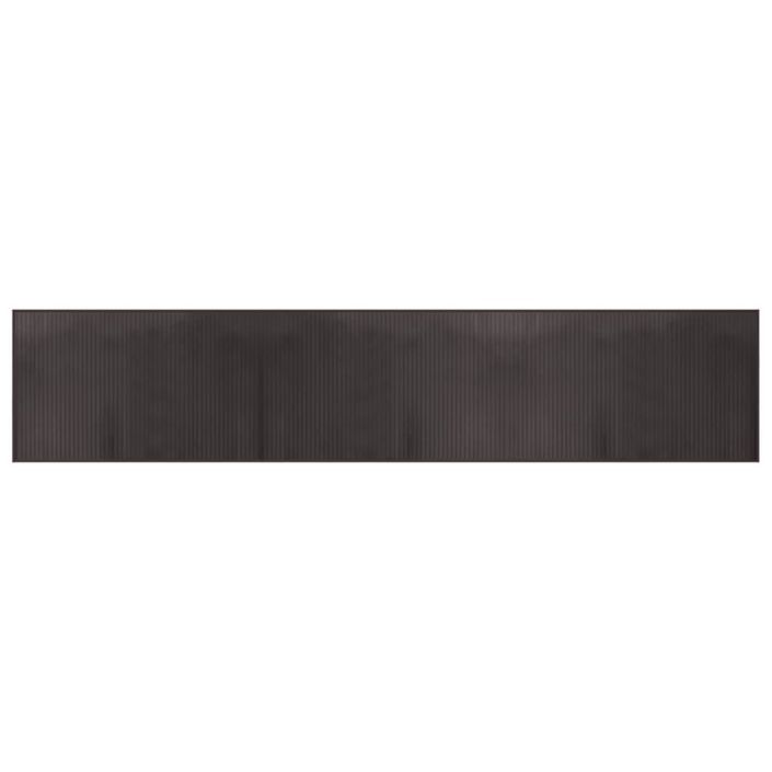 Tapis rectangulaire marron foncé 60x300 cm bambou - Photo n°1