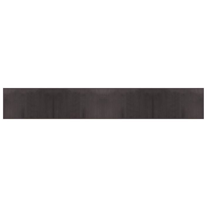 Tapis rectangulaire marron foncé 60x400 cm bambou - Photo n°1