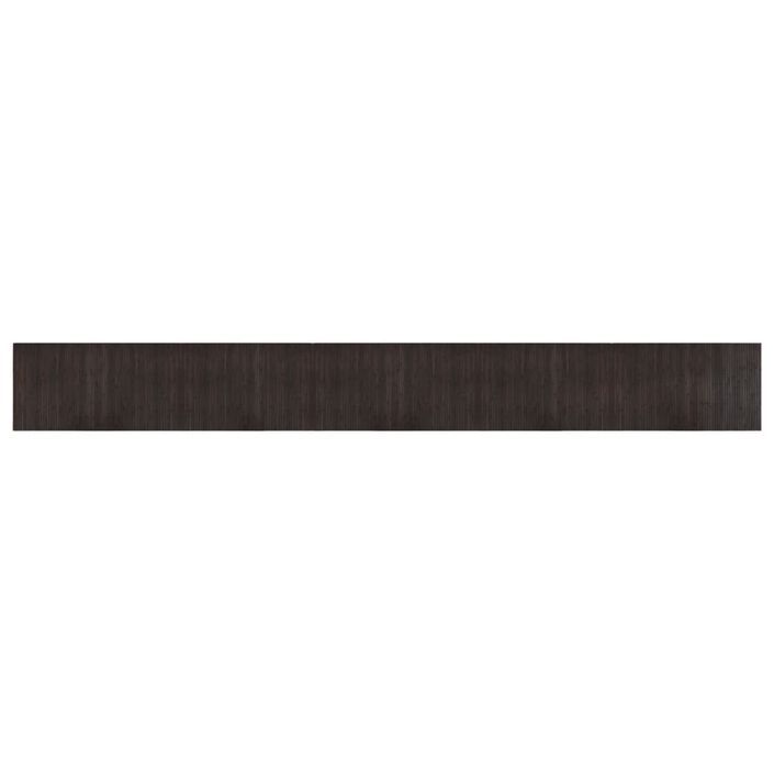 Tapis rectangulaire marron foncé 60x500 cm bambou - Photo n°1