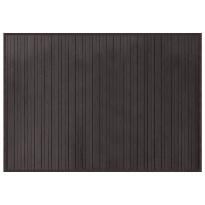 Tapis rectangulaire marron foncé 70x100 cm bambou - Photo n°1