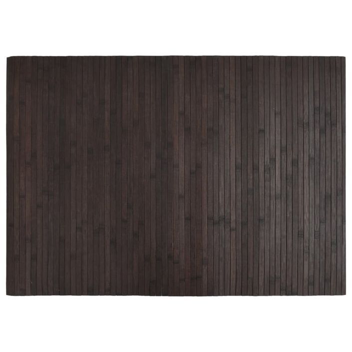 Tapis rectangulaire marron foncé 70x100 cm bambou - Photo n°1