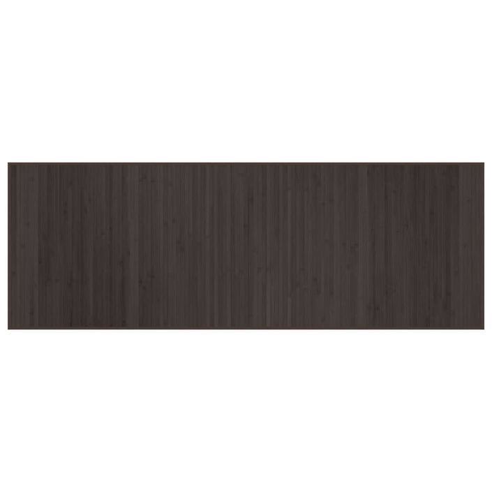 Tapis rectangulaire marron foncé 70x200 cm bambou - Photo n°1