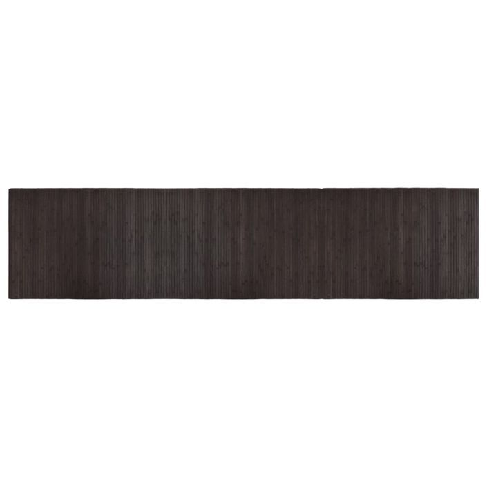 Tapis rectangulaire marron foncé 70x300 cm bambou - Photo n°1