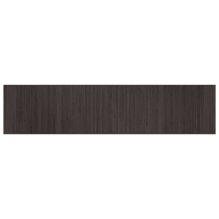 Tapis rectangulaire marron foncé 70x300 cm bambou - Photo n°1