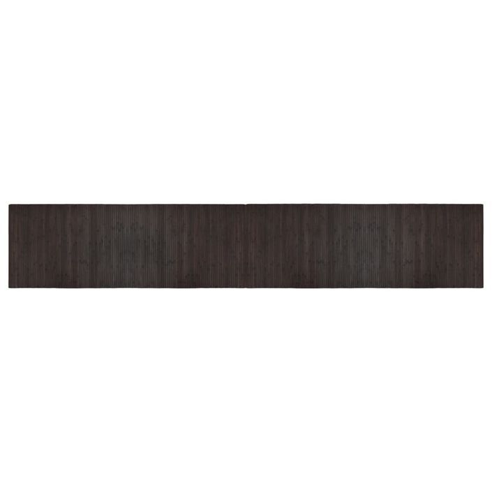 Tapis rectangulaire marron foncé 70x400 cm bambou - Photo n°1