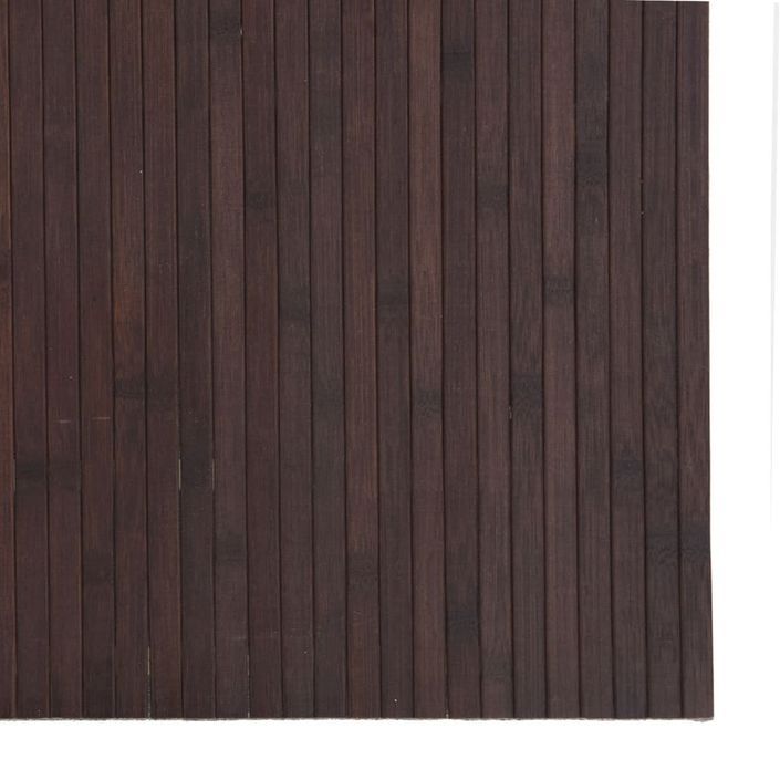 Tapis rectangulaire marron foncé 80x100 cm bambou - Photo n°6