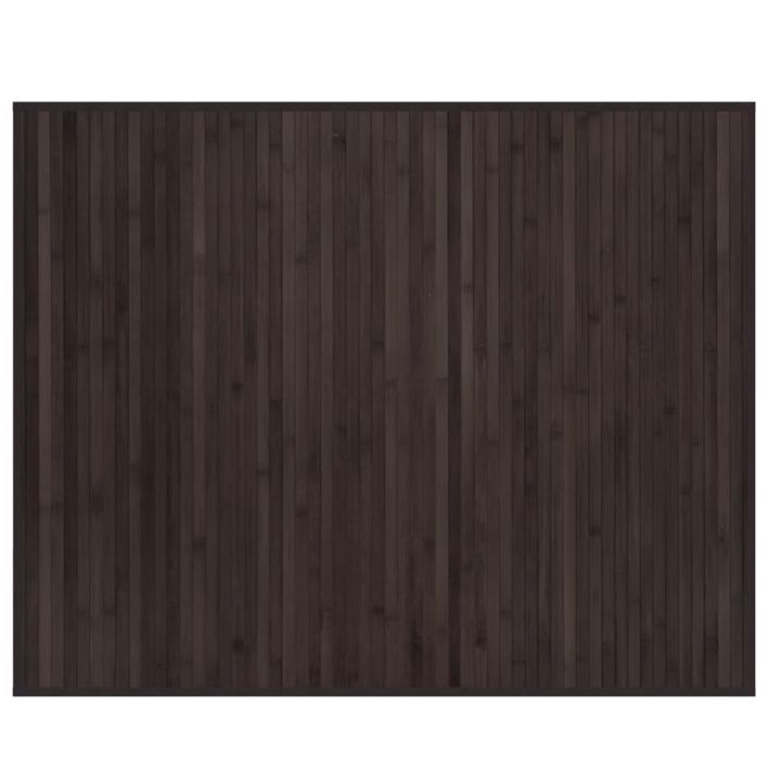 Tapis rectangulaire marron foncé 80x100 cm bambou - Photo n°1